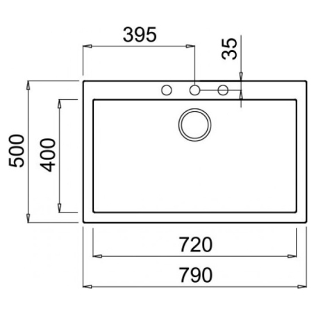 ELLECI QUADRA 130 LGQ13078 Lavello Monovasca Sopratop 79x50 cm colore Espresso