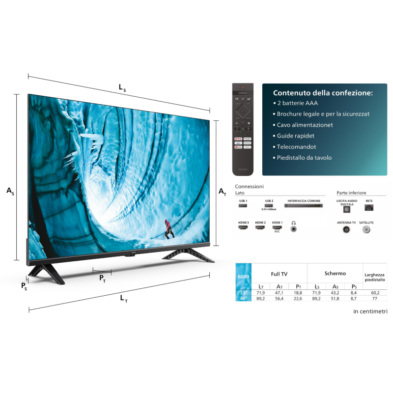 PHILIPS 40PFS6000/12 TV LED SMART TV 40" FULL...