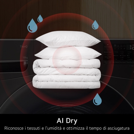 OUTLET LG O-RH18U8AVCW ASCIUGATRICE 18KG POMPA DI CALORE DUAL INVERTER WIFI CLASSE D (EX A+++) - CON DIFETTI