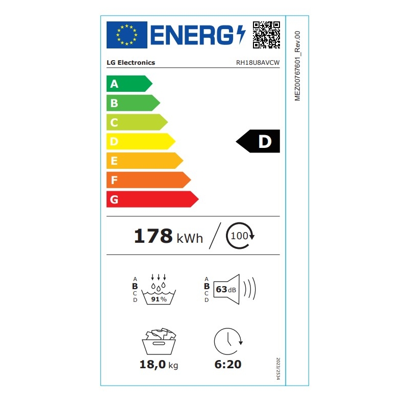 OUTLET LG O-RH18U8AVCW ASCIUGATRICE 18KG POMPA...