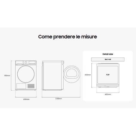 OUTLET SAMSUNG DV90DB7845GBU3 ASCIUGATRICE 9KG WIFI BESPOKE AI CLASSE A - CON DIFETTI