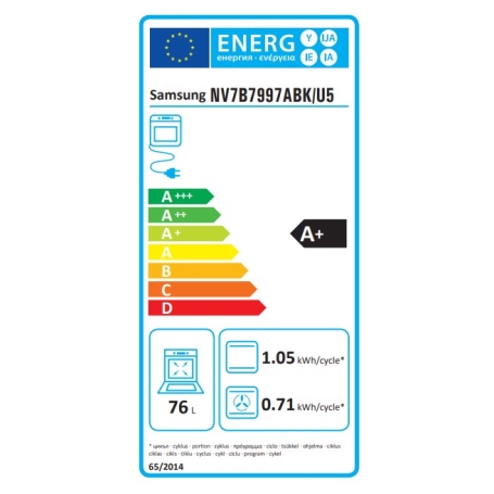 Samsung NV7B7997ABK/U5 Forno elettrico da incasso Dual Cook, Vapore, Wifi e Telecamera interna, Classe A+, Nero