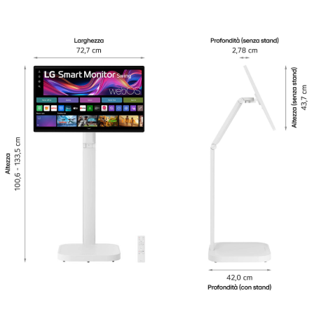 LG 32U889SA-W.AE MONITOR 32'' QUAD HD IPS HDR CLASSE G COLORE BIANCO