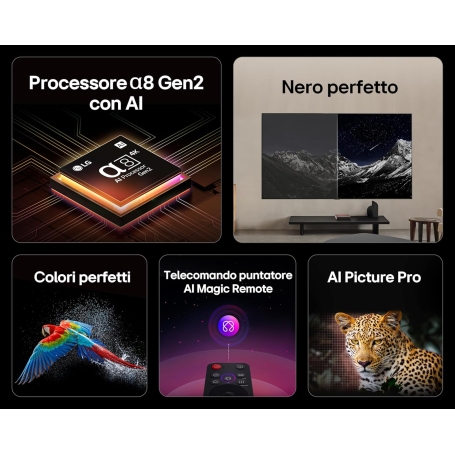LG OLED83B56LA TV OLED Ai B5 83'', Smart TV 4K, Processore α8 Gen2, webOS con AI, Gaming con VRR, 4 HDMI, Alexa