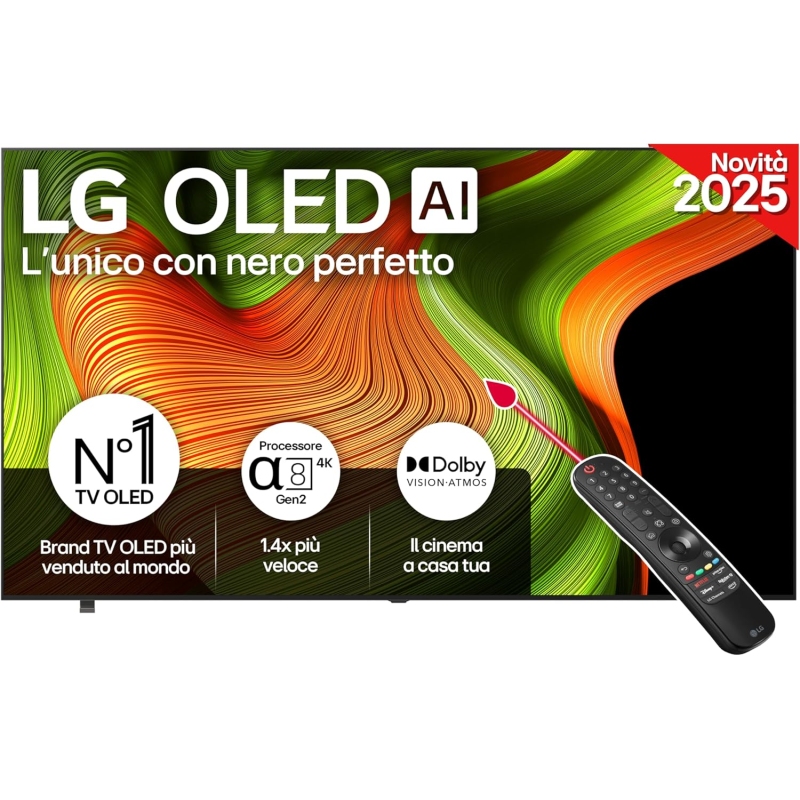 LG OLED83B56LA TV OLED Ai B5 83'', Smart TV 4K, Processore α8 Gen2, webOS con AI, Gaming con VRR, 4 HDMI, Alexa