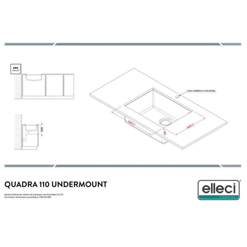 ELLECI QUADRA 110 LKQ11096BSO LAVELLO MONOVASCA...