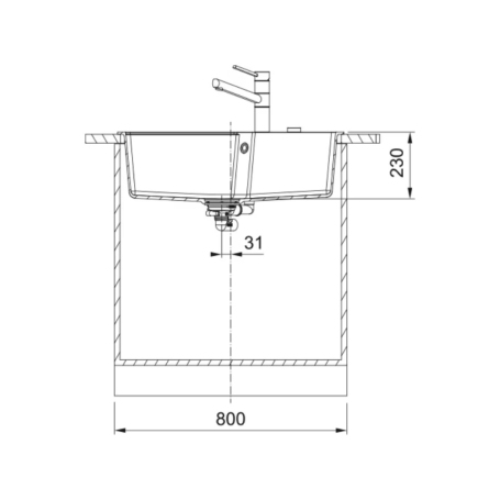 FRANKE 114.0686.800 LAVELLO MONOVASCA SOPRATOP 78x50CM FINITURA FRAGRANITE AVENA