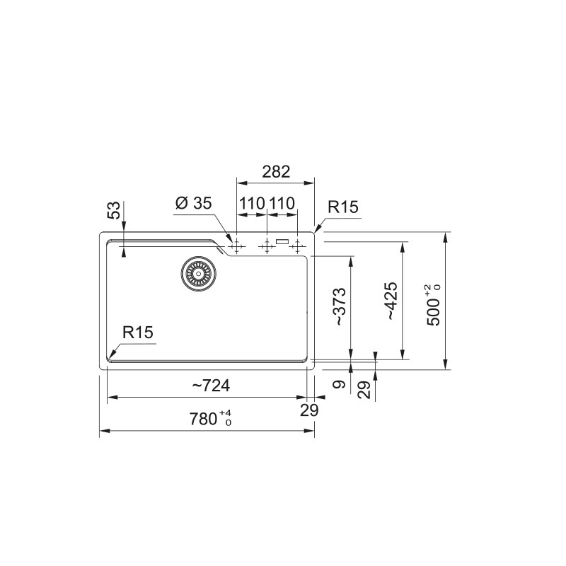 FRANKE 114.0686.800 LAVELLO MONOVASCA SOPRATOP...