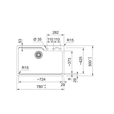 FRANKE 114.0686.800 LAVELLO MONOVASCA SOPRATOP 78x50CM FINITURA FRAGRANITE AVENA