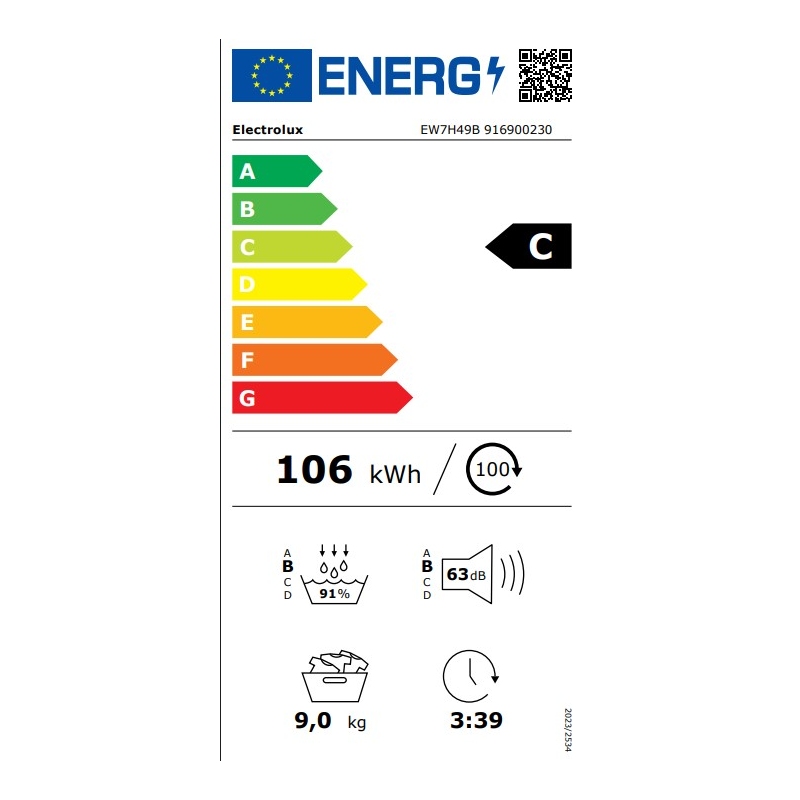 ELECTROLUX EW7H49B ASCIUGATRICE A POMPA DI...