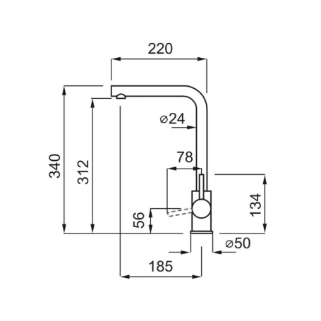 ELLECI MKKTRA95 Miscelatore monocomando con canna girevole - CHAMPAGNE