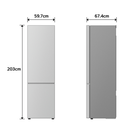LG GBBS727CMB FRIGORIFERO COMBINATO LIBERA INSTALLAZIONE 375LT NO FROST WIFI CLASSE C ARGENTO