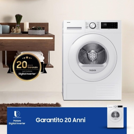 Samsung DV90DG52A0TEET Asciugatrice 9Kg, Poma di calore, Wifi, Classe C