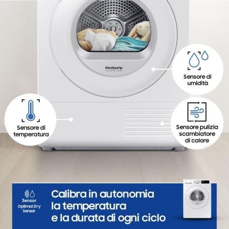 Samsung DV90DG52A0TEET Asciugatrice 9Kg, Poma di calore, Wifi, Classe C