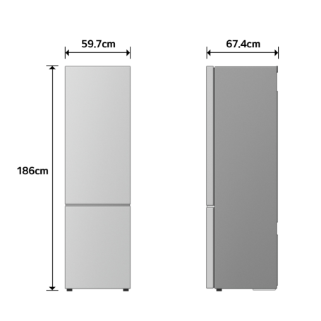 LG GBBSJ10DPY FRIGORIFERO COMBINATO LIBERA INSTALLAZIONE 333LT NO FROST WIFI CLASSE D ARGENTO
