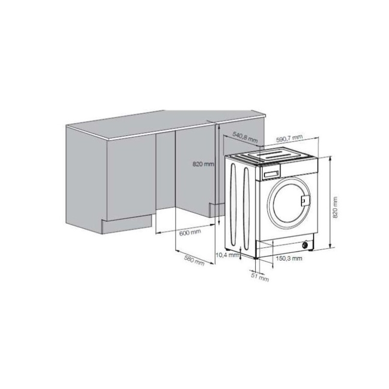 BEKO WIT8A4BW LAVATRICE DA INCASSO 8KG 1400...