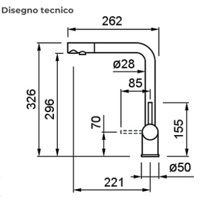 ELLECI TOURMALINE PLUS MKKTOP86 Miscelatore a 3 vie, Filtrante, Canna girevole e Doccetta estraibile - Nero