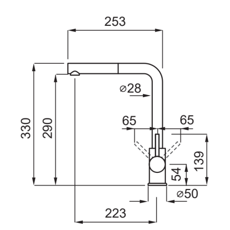 ELLECI MGKTRP59 MISCELATORE MONOCOMANDO CANNA ALTA DOCCETTA ESTRAIBILE COLORE ANTRACITE