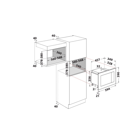 INDESIT MWI 120 GX.1 MICROONDE DA INCASSO 20LT COLORE INOX