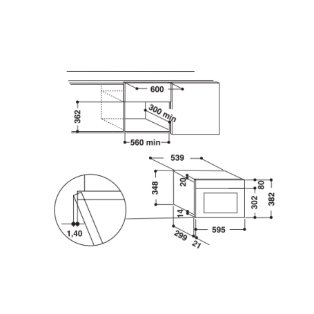 INDESIT MWI 6213 IX MICROONDE DA INCASSO 22LT 750 W COLORE INOX