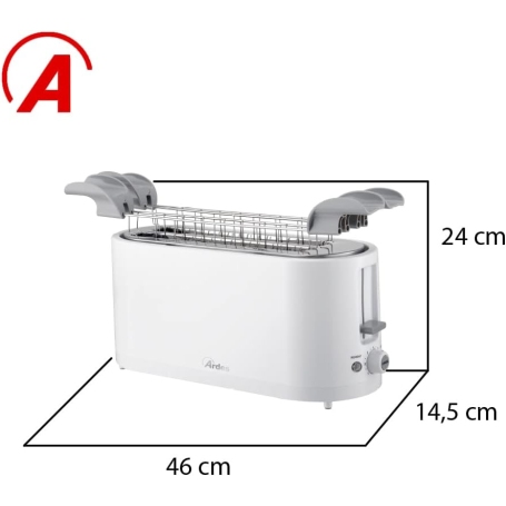 ARDES ARDTOAST02 TOSTAPANE 2 SCOMPARTI SEPARATI EXTRA-LUNGHI - BIANCO