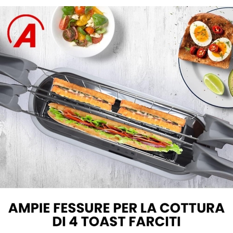 ARDES ARDTOAST02 TOSTAPANE 2 SCOMPARTI SEPARATI EXTRA-LUNGHI - BIANCO