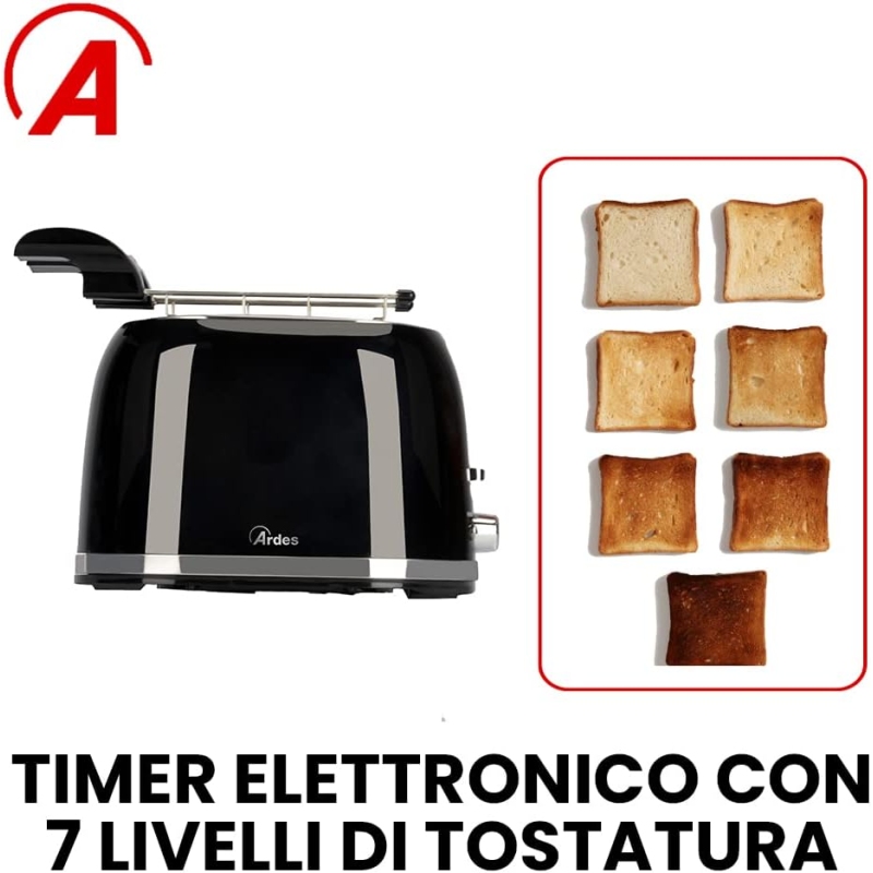 ARDES ARDTOAST03 TOSTAPANE 2 SCOMPARTI SEPARATI...