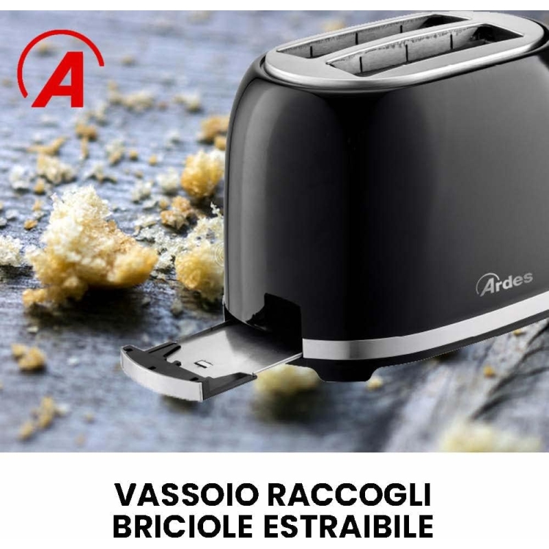 ARDES ARDTOAST03 TOSTAPANE 2 SCOMPARTI SEPARATI...