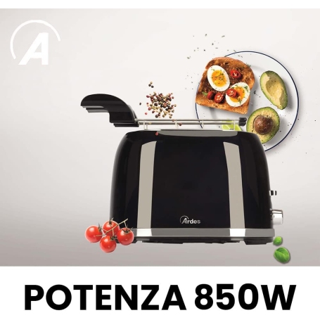 ARDES ARDTOAST03 TOSTAPANE 2 SCOMPARTI SEPARATI NERO