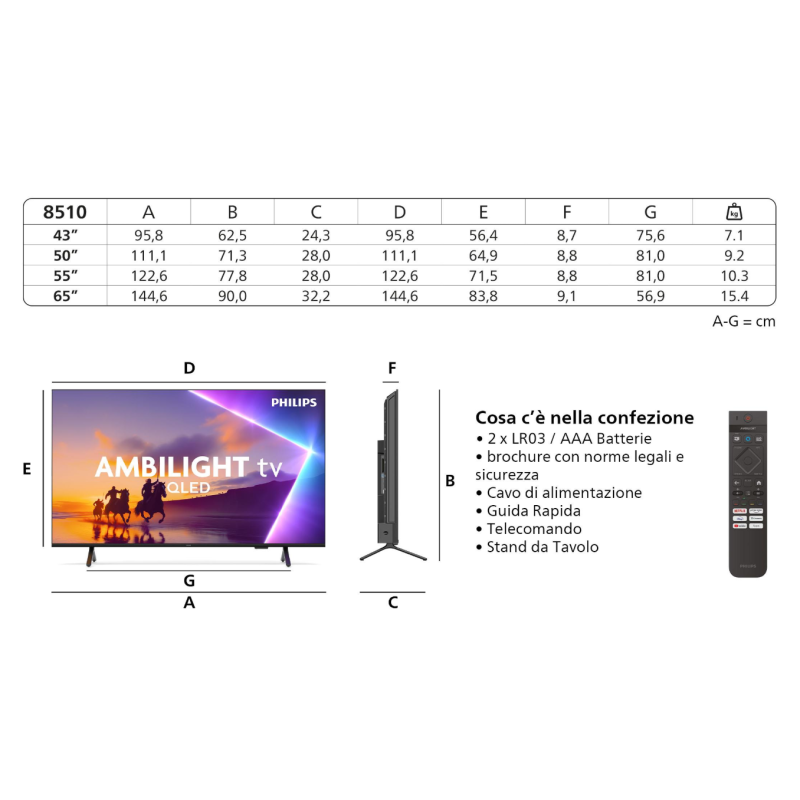 PHILIPS 50PUS8510/12 TV QLED 50'' SMART TV UHD...