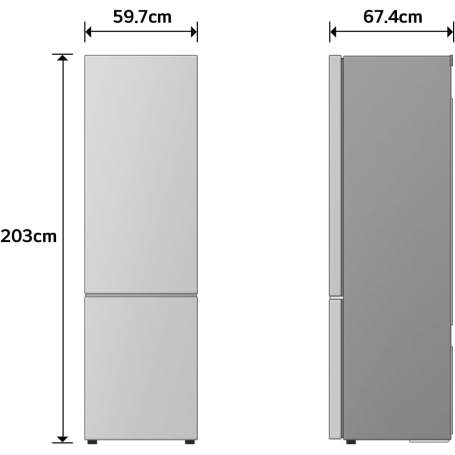 LG GBBS323CEV FRIGORIFERO COMBINATO LIBERA INSTALLAZIONE 375LT NO FROST WIFI CLASSE C NERO