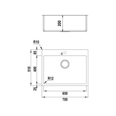 OUTLET Schock TECPN1002L Lavello Monovasca 70x51, Inox - CON DIFETTI