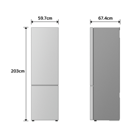 LG GBBS323CPY FRIGORIFERO COMBINATO LIBERA INSTALLAZIONE 375LT NO FROST WIFI CLASSE C ARGENTO