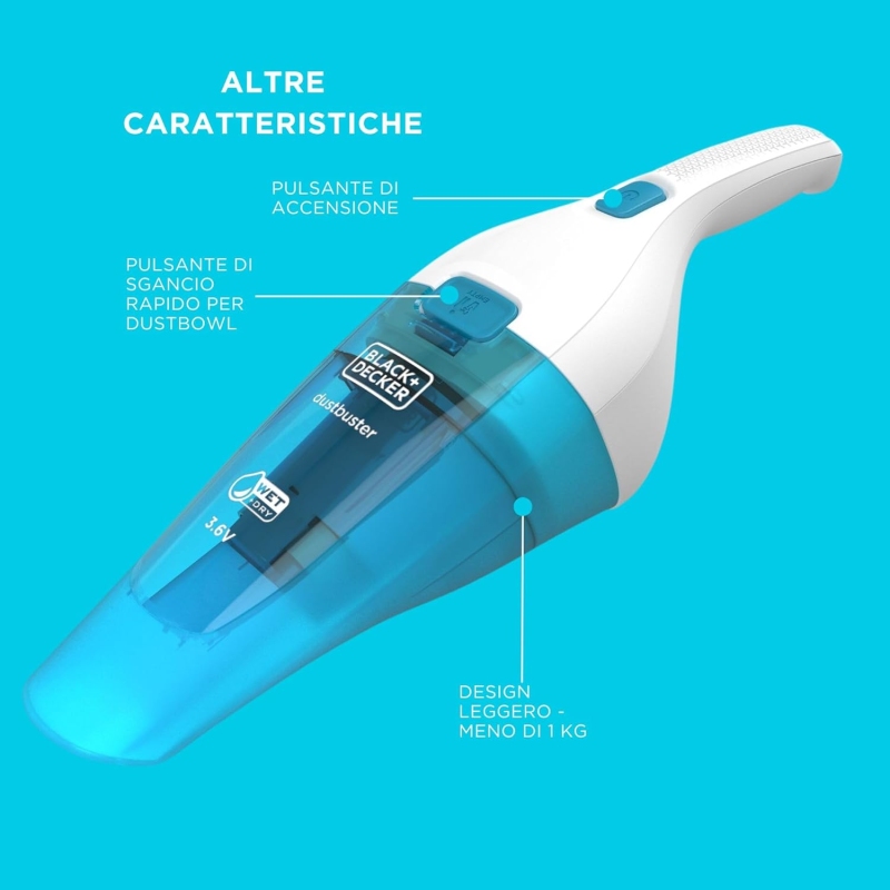 BLACK E DECKER WDC115WA Aspirino Portatile...