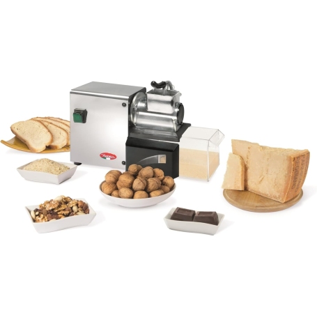 REBER 10053N Grattugia Elettrica Professionale 200W in Alluminio e Acciaio