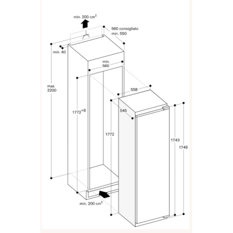 Gaggenau RT282306 Frigorifero monoporta da incasso 269Lt, Wifi, Classe E