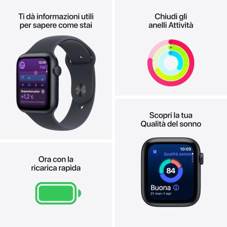 APPLE WATCH SE 3 GPS 40mm Alluminio Sport Band colore Mezzanotte - MEH94QL/A