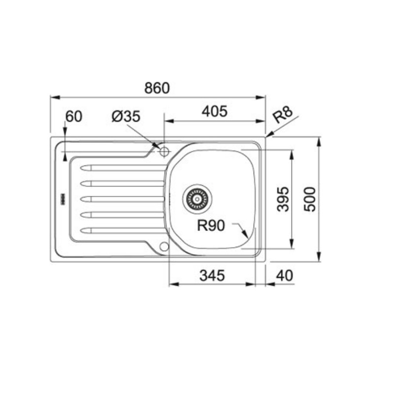 FRANKE OLN 611/86-G Lavello 1 Vasca con...