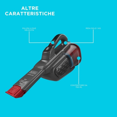 BLACK & DECKER BHHV315B-QW ASPIRABRICIOLE RICARICABILE CAPACITA' 700ML