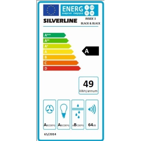 SILVERLINE 3129.9.733.28 Cappa ad Incasso Aspirante 90cm Inside 3 Drop Control - Nera