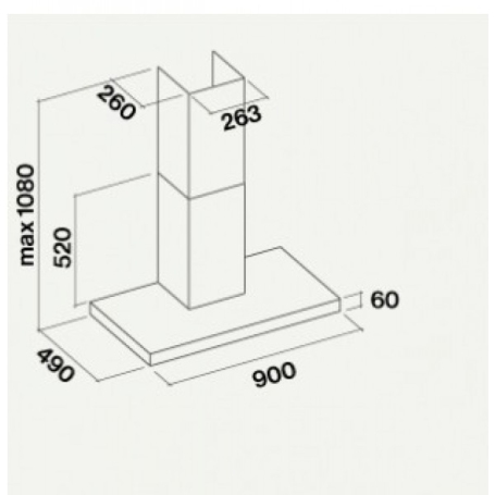 FALMEC CPLN90.E0P1 491F PLANE CAPPA A PARETE 90CM INOX CLASSE B