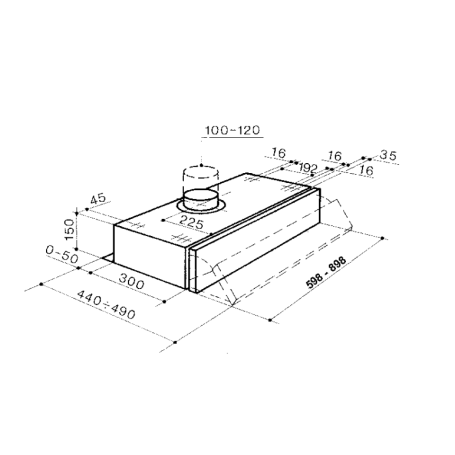 OUTLET FABER 152 SRL LGX A60 CAPPA SOTTOPENSILE 60 CM INOX - 315.0547.804 - CON DIFETTI
