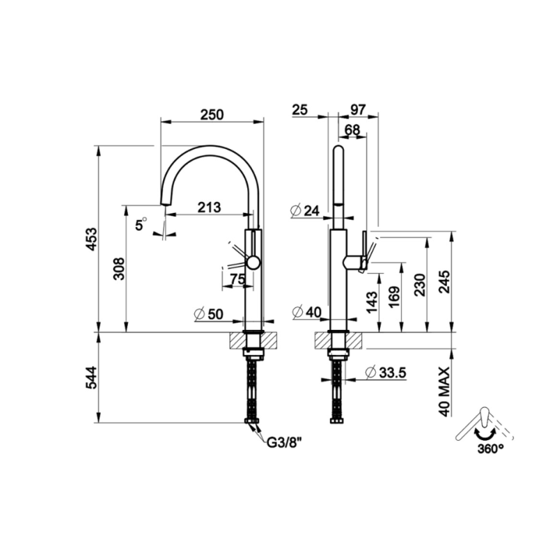 GESSI 60020 708 Miscelatore Monocomando con...