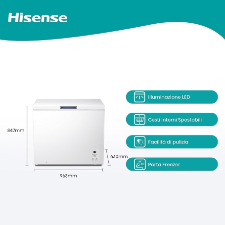 HISENSE FC321D4AWLE Congelatore a pozzetto 248Lt, Classe E