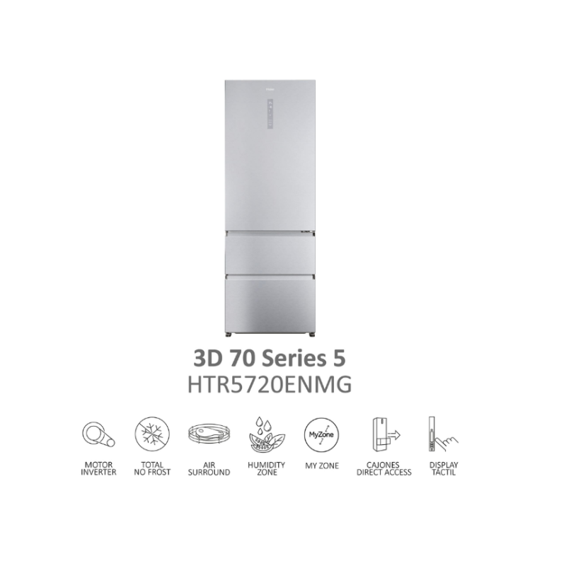 HAIER HTR5720ENMG FRIGORIFERO COMBINATO 3 PORTE...