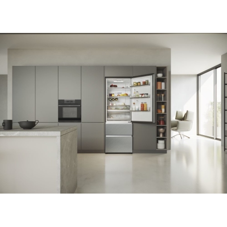 HAIER HTR5720ENMG FRIGORIFERO COMBINATO 3 PORTE 483 LT NO FROST CLASSE E ARGENTO