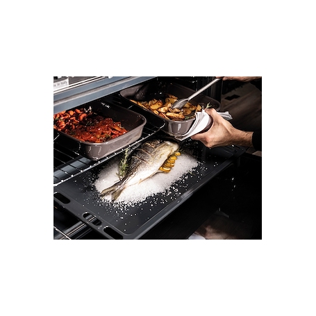 GLEM GAS A855EI CUCINA 80X50 5 FUOCHI A GAS FORNO ELETTRICO CLASSE A INOX