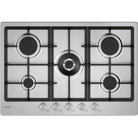 Candy CHG74WTX Piano cottura 75cm 5 fuochi a gas e griglia in ghisa - Inox