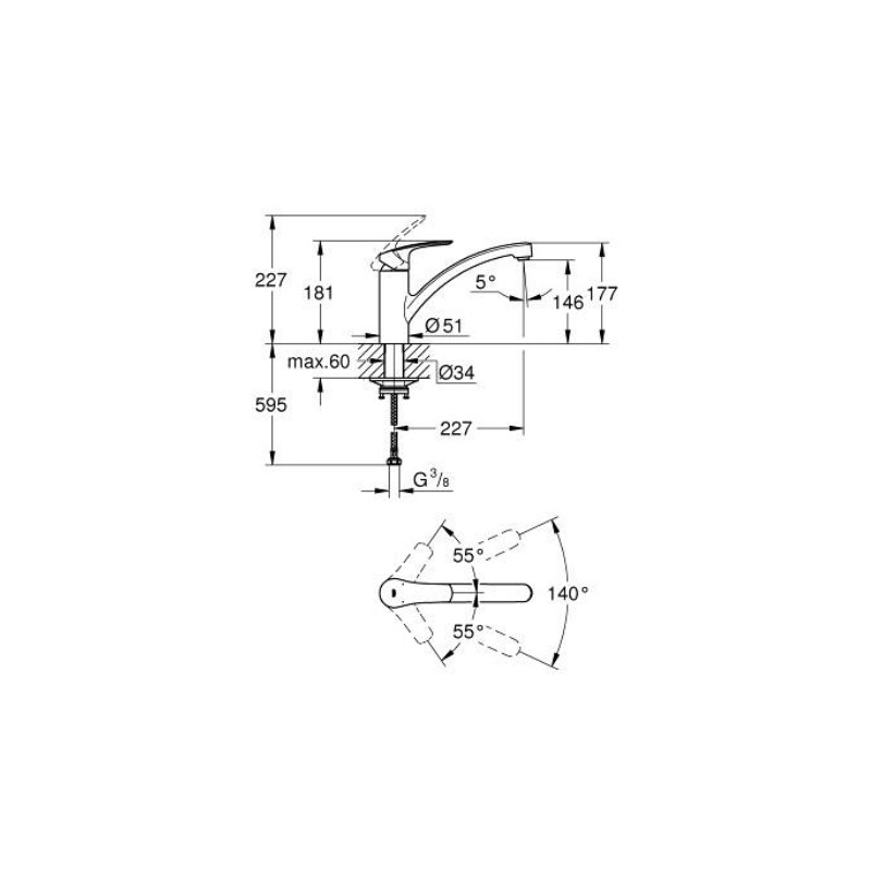 GROHE 332812433 Eurosmart Miscelatore...