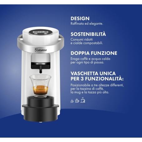 CAFFE BORBONE BLUEMOON/WHT MACCHINA DA CAFFE' 1 TAZZA PER CIALDE - BIANCA